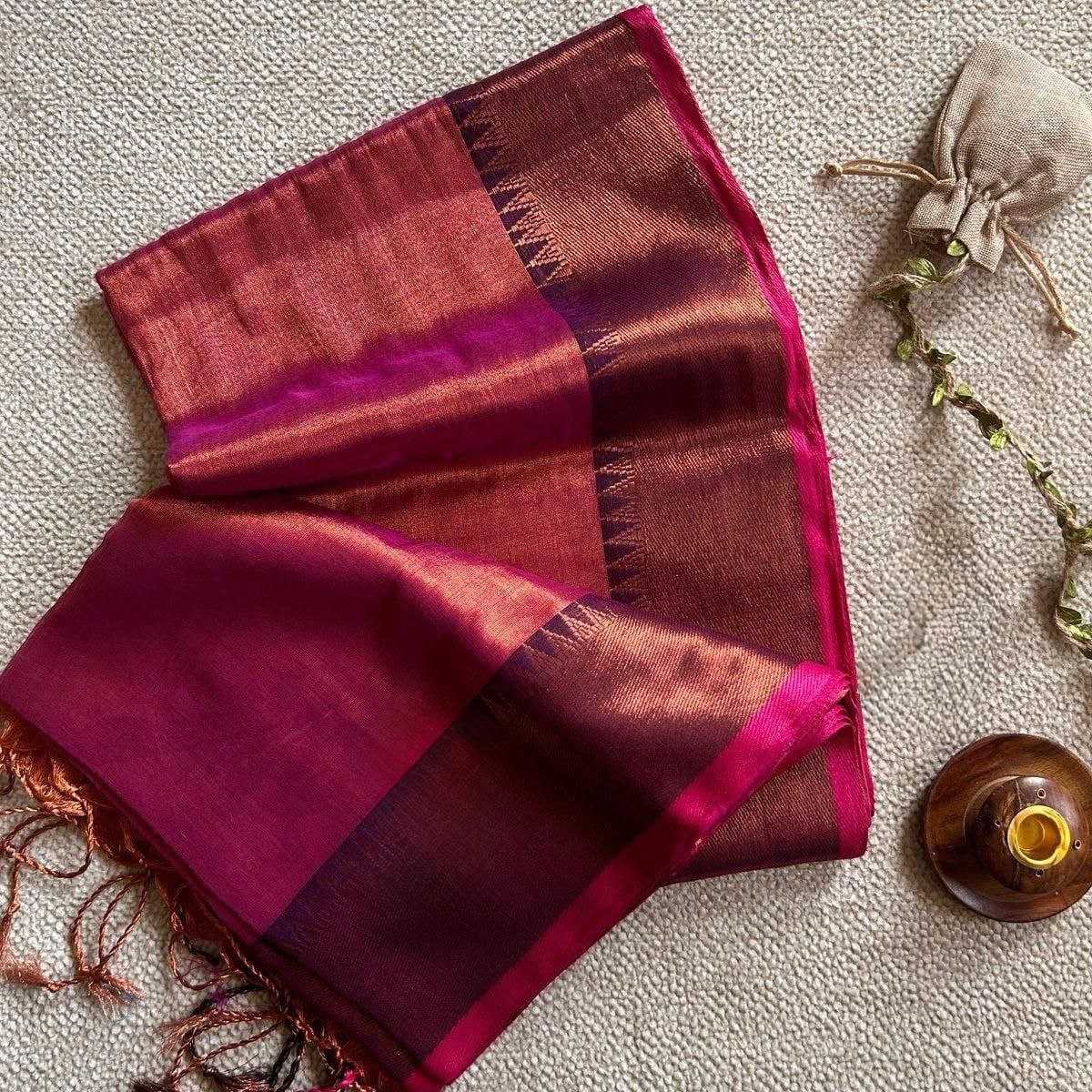 Ynf Soft Cotton KESH525 TEMPLE RAGA TISSUE Sarees Wholesale Jacquard Saree Lightweight Sarees Manufacturer