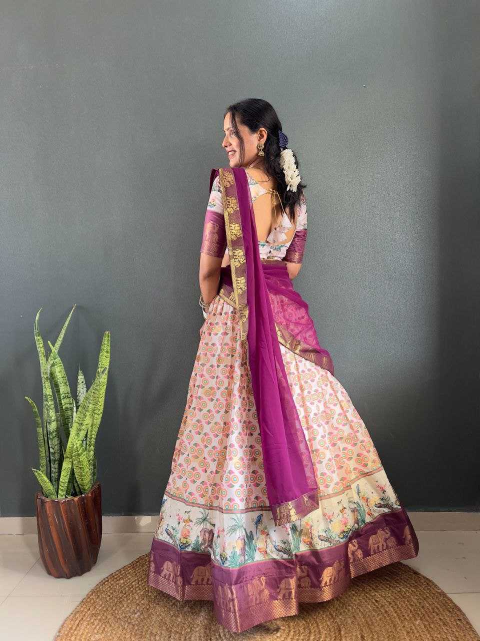 Ynf Soft Dola KESH554 Gajanand Lehengas Wholesale Silk Lehenga Printed Lehenga Manufacturer