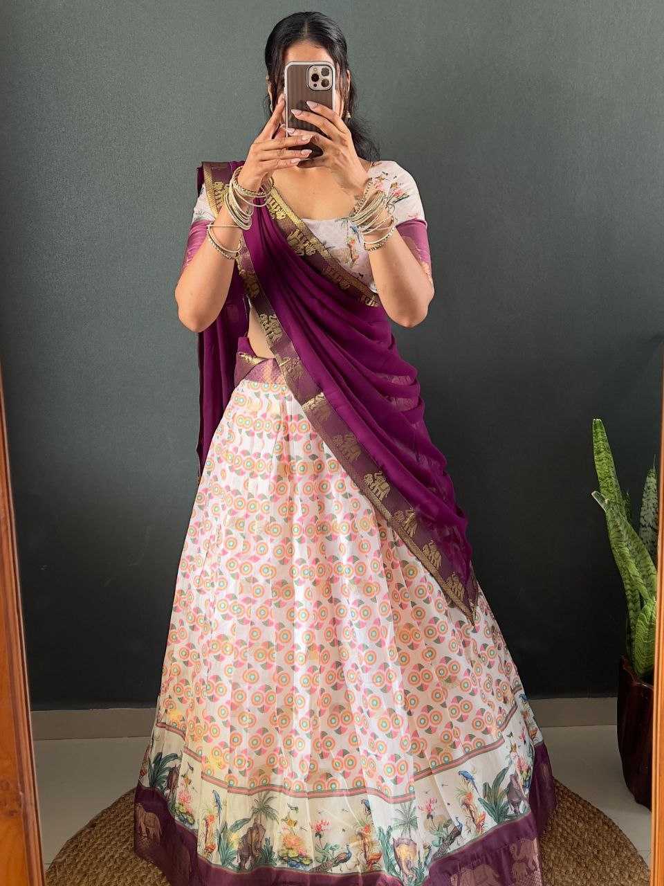 Ynf Soft Dola KESH554 Gajanand Lehengas Wholesale Silk Lehenga Printed Lehenga Manufacturer