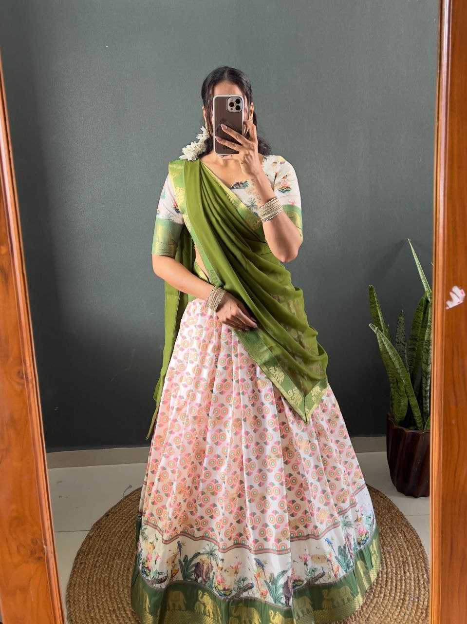 Ynf Soft Dola KESH554 Gajanand Lehengas Wholesale Silk Lehenga Printed Lehenga Manufacturer