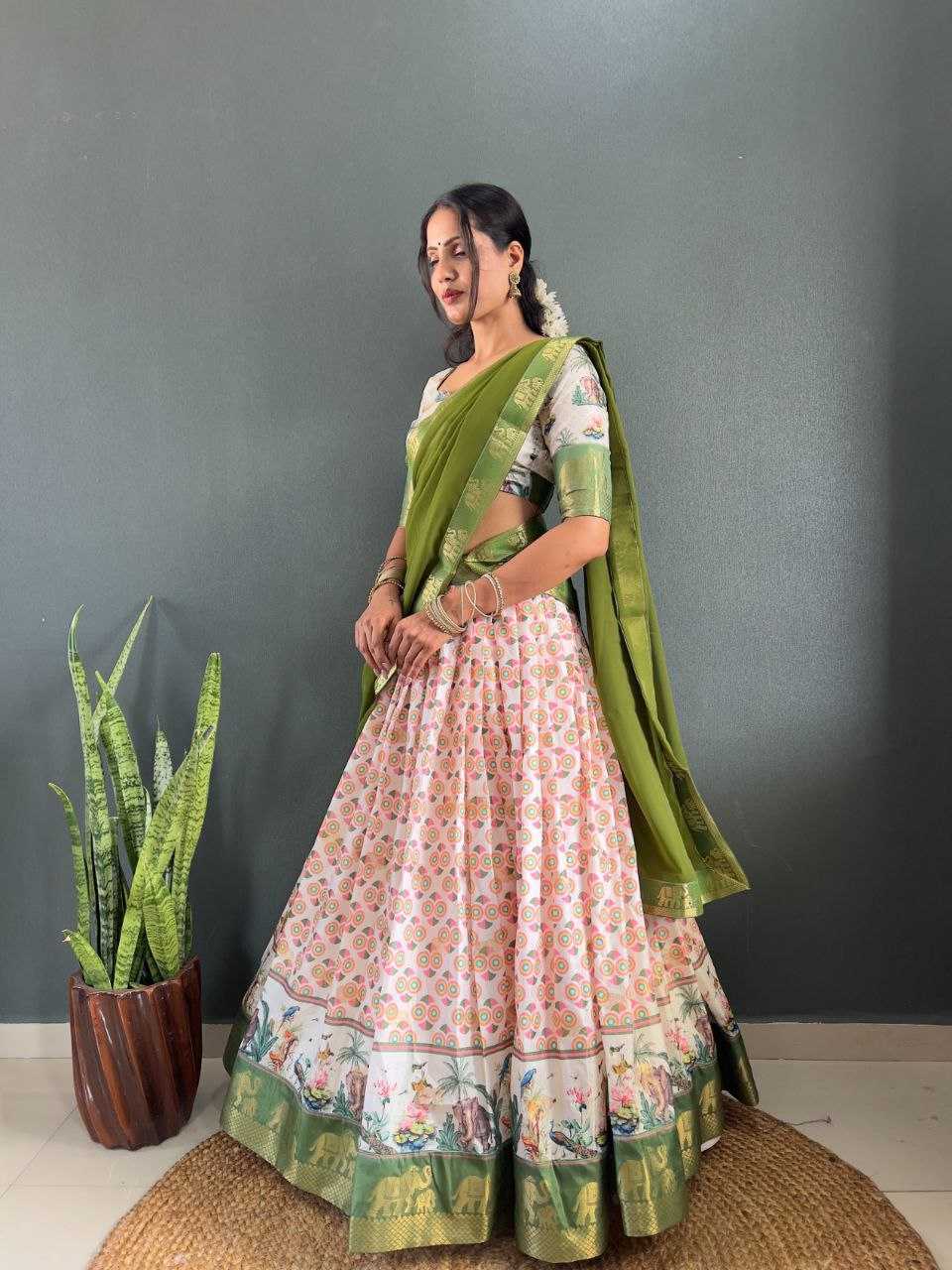 Ynf Soft Dola KESH554 Gajanand Lehengas Wholesale Silk Lehenga Printed Lehenga Manufacturer