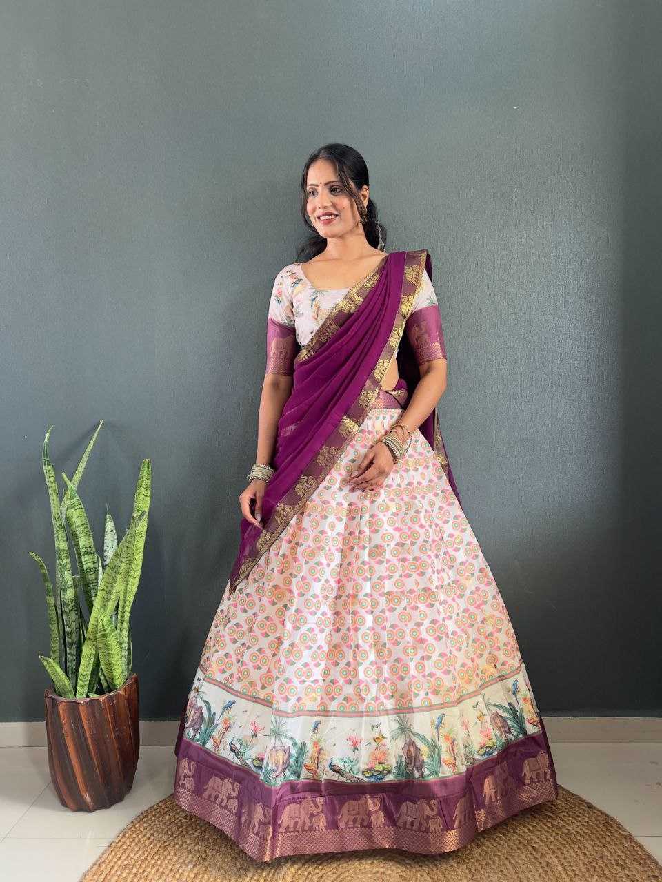 Ynf Soft Dola KESH554 Gajanand Lehengas Wholesale Silk Lehenga Printed Lehenga Manufacturer