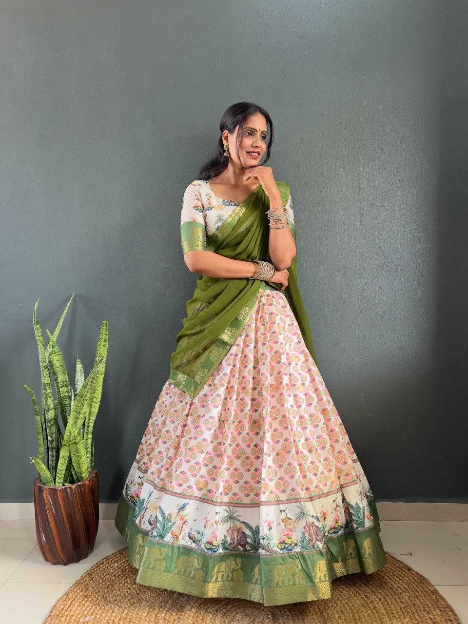Ynf Soft Dola KESH554 Gajanand Lehengas Wholesale Silk Lehenga Printed Lehenga Manufacturer