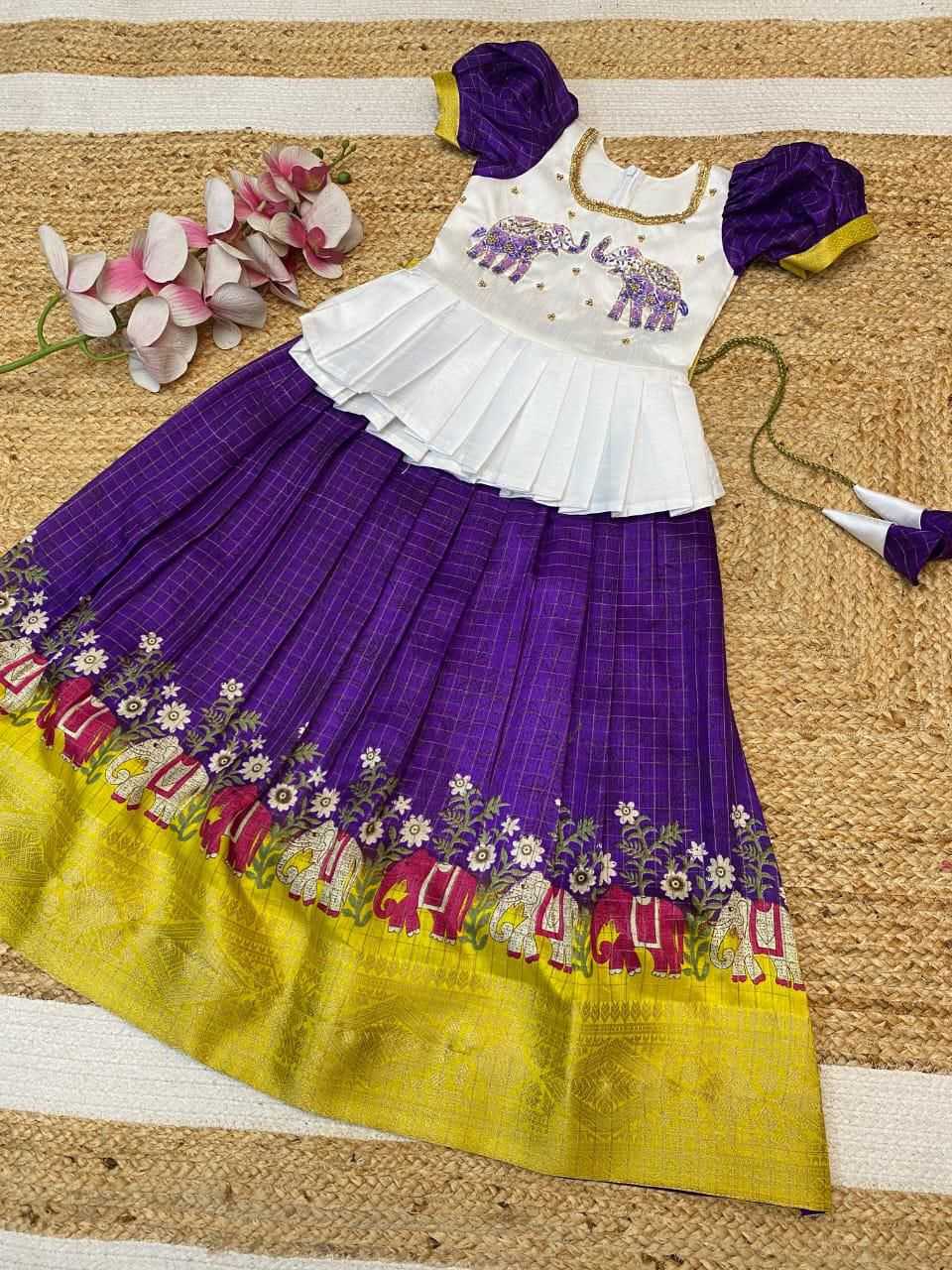 Ynf Soft Dola RIN235 Neil Kids Wear Wholesale Kids Lehenga Kids Lehenga Choli Baby Girl Lehenga Manufacturer