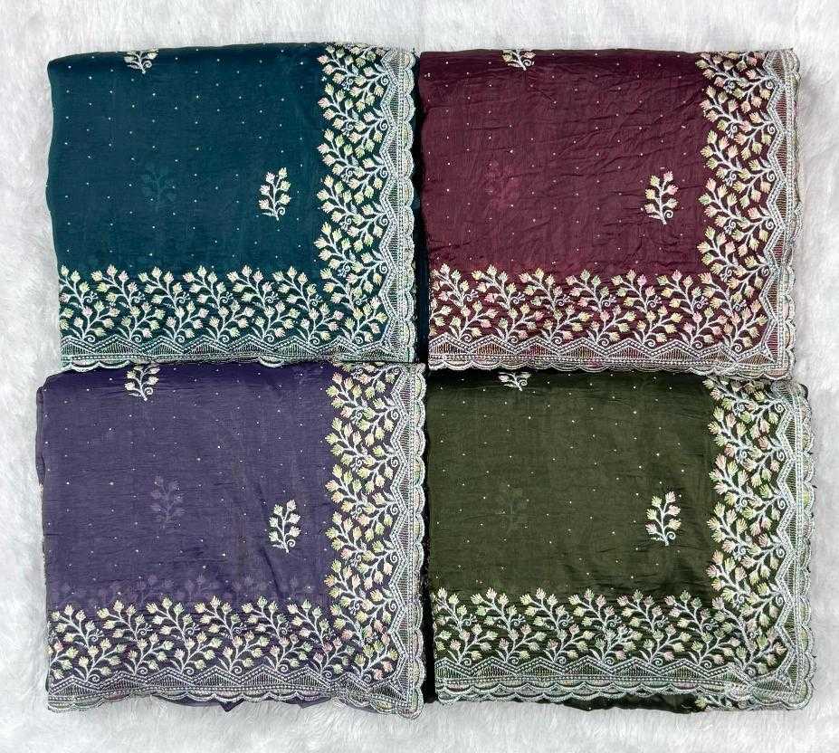 Ynf Soft Gold Crush KESH114 3708 Sarees Wholesale Embroidered Sarees Stone Work Saree Zari Border Sarees Manufacturer