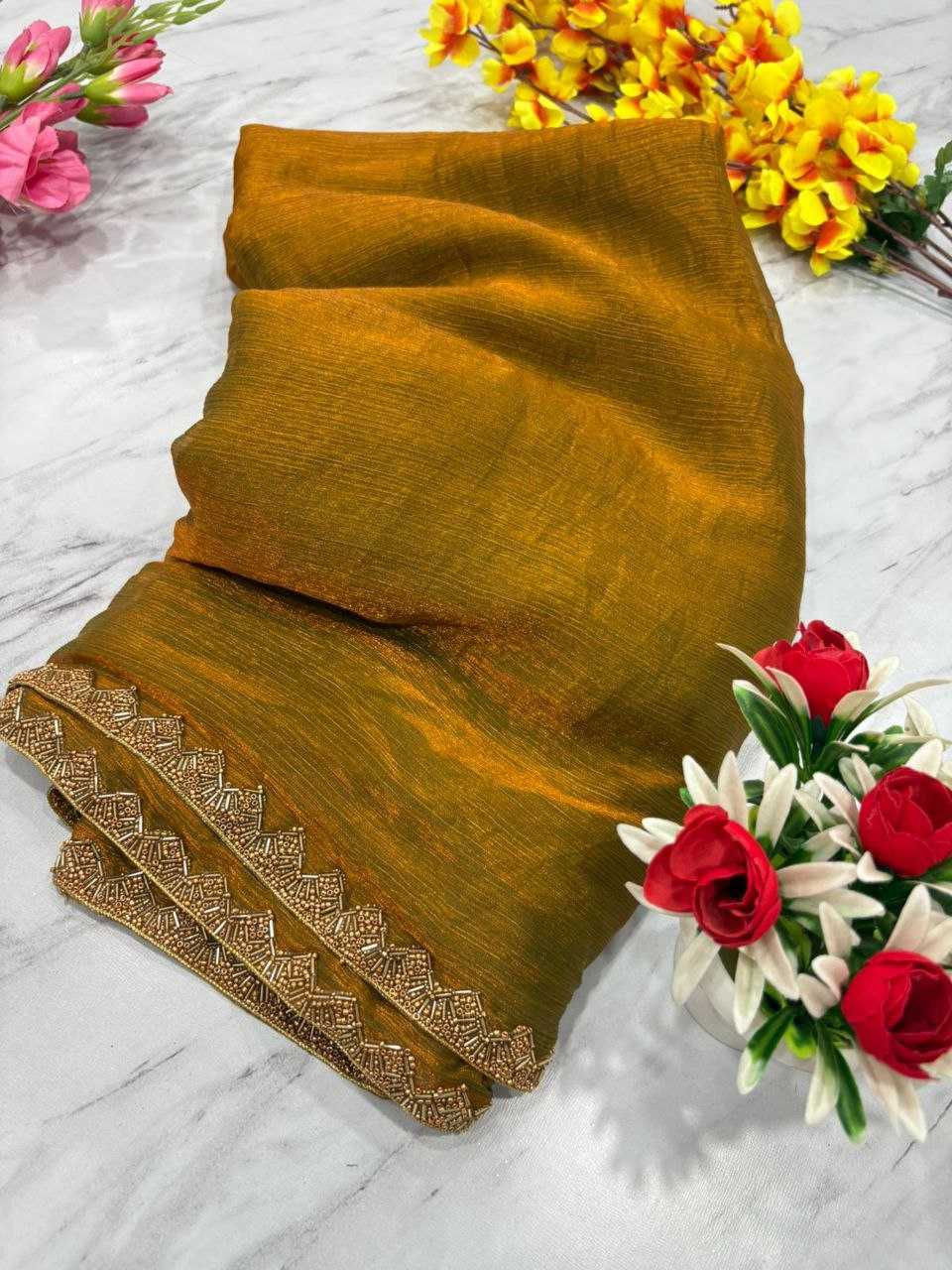 Ynf Soft Gold Crush KESH508 73 Sarees Wholesale Fancy Sarees Manufacturer