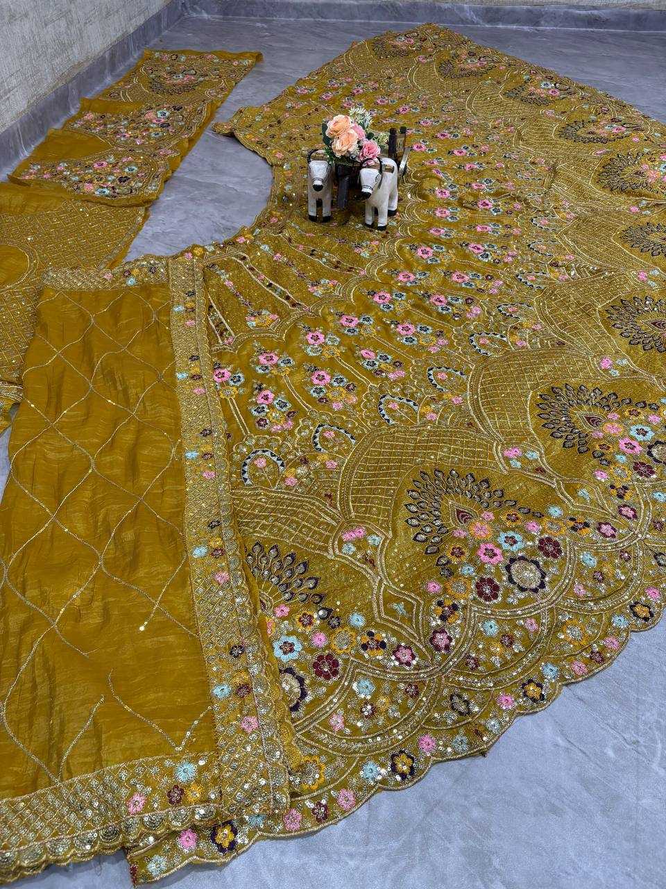 Ynf Soft Gold Crush KESH512 1773 Lehengas Wedding Collections Festive Collections Wholesale Designer Lehenga Embroidered Lehenga Lehenga With Cancan Manufacturer