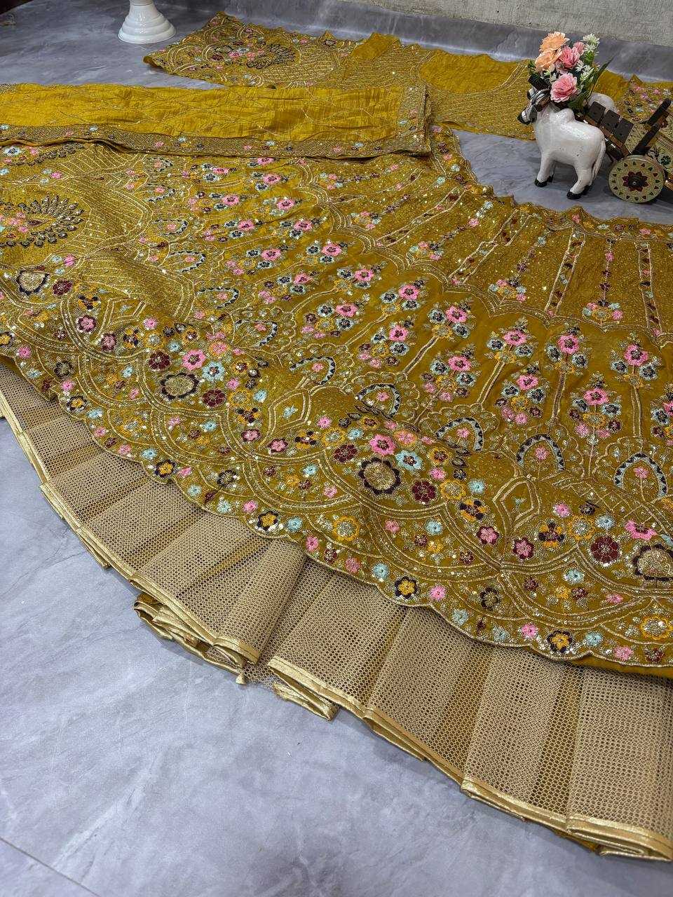 Ynf Soft Gold Crush KESH512 1773 Lehengas Wedding Collections Festive Collections Wholesale Designer Lehenga Embroidered Lehenga Lehenga With Cancan Manufacturer
