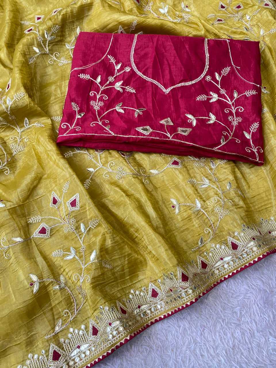 Ynf Soft Gold Crush KESH514 DAGA Sarees Wedding Collections Festive Collections Wholesale Designer Sarees Embroidered Sarees Sarees With Blouse Manufacturer