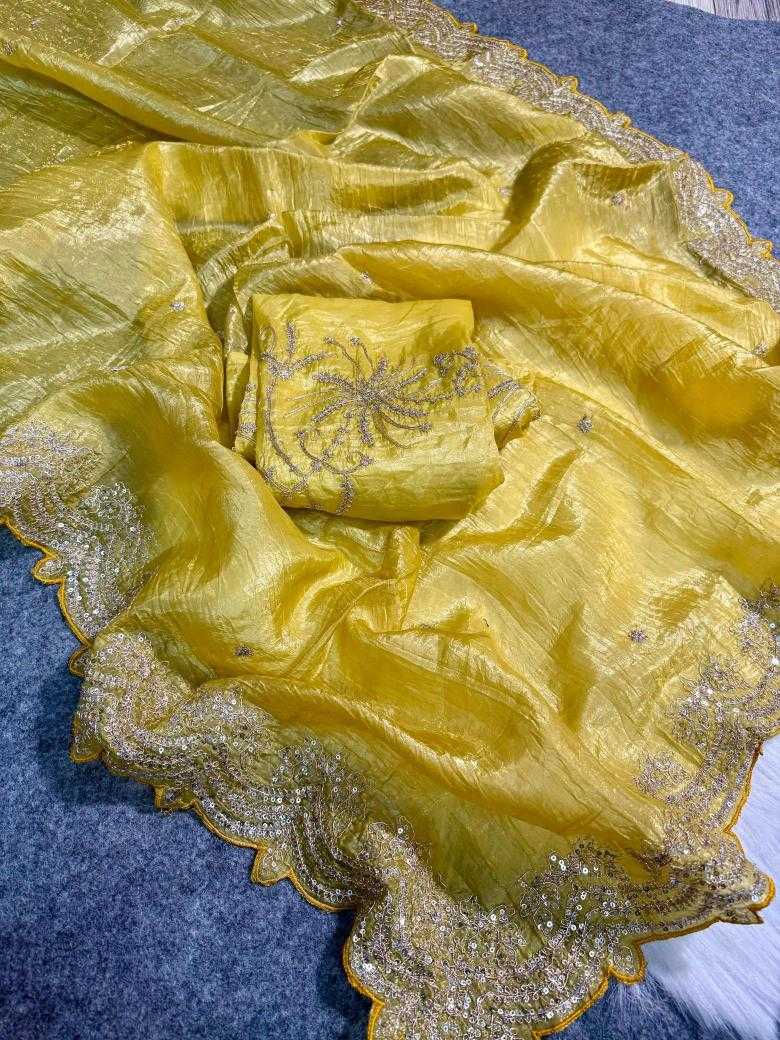 Ynf Soft Gold Crush RIN164 LILA Sarees Wedding Collections Festive Collections Wholesale Embroidered Sarees Yellow Sarees Wedding Outfits Manufacturer