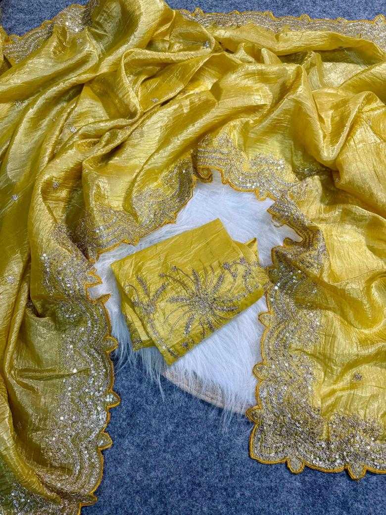 Ynf Soft Gold Crush RIN164 LILA Sarees Wedding Collections Festive Collections Wholesale Embroidered Sarees Yellow Sarees Wedding Outfits Manufacturer