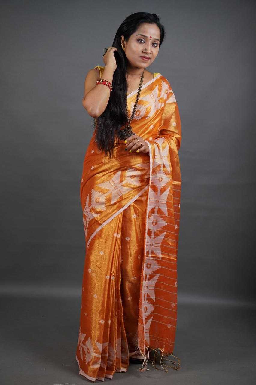 Ynf Soft Handloom KESH525 RAGA TISSUE FULL BUTTI Sarees Wholesale Cotton Sarees Lightweight Sarees Manufacturer