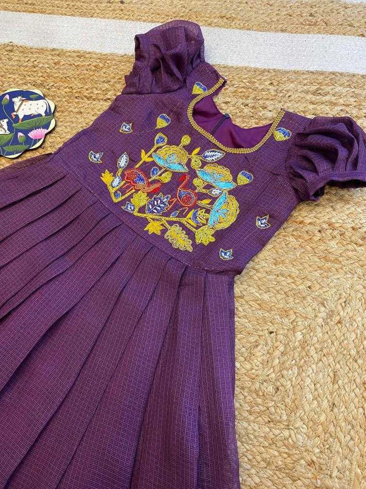 Ynf Soft Kota KESH493 Khatli Kids Wear Wholesale Kids Gown Kids Ethnic Gowns Manufacturer