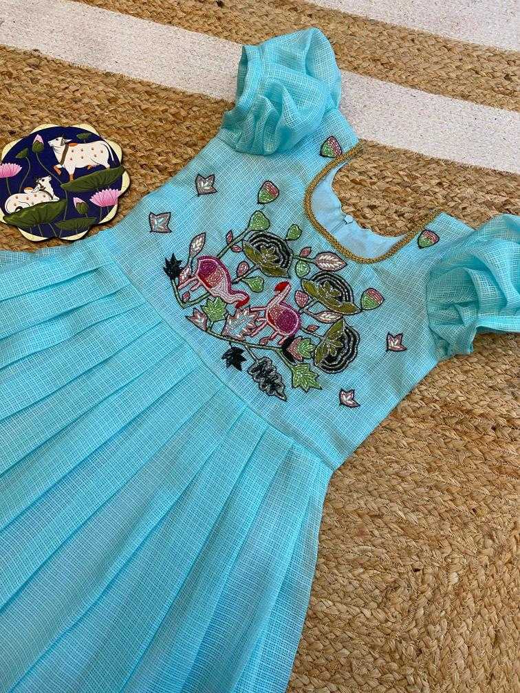 Ynf Soft Kota KESH493 Khatli Kids Wear Wholesale Kids Gown Kids Ethnic Gowns Manufacturer