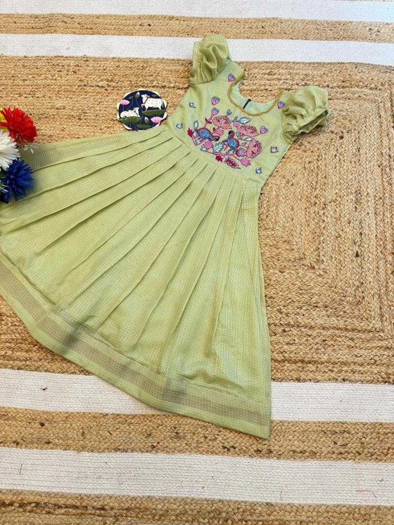 Ynf Soft Kota KESH493 Khatli Kids Wear Wholesale Kids Gown Kids Ethnic Gowns Manufacturer