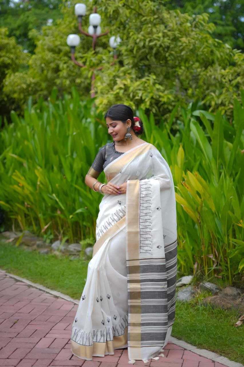 Ynf Soft Linen Jari KESH505 KARINA Sarees Wedding Collections Festive Collections Wholesale Cotton Linen Sarees Festive Sarees Sarees With Blouse Manufacturer