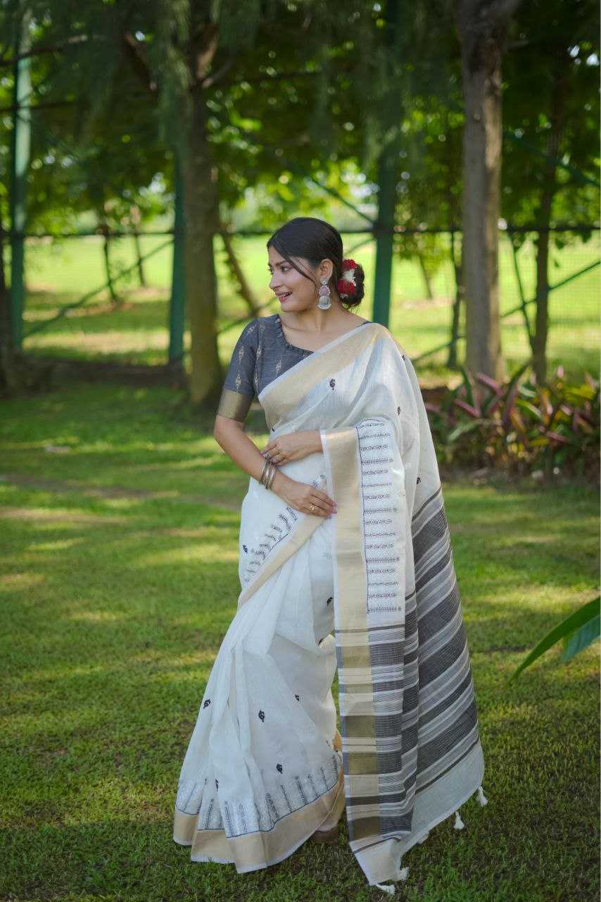 Ynf Soft Linen Jari KESH505 KARINA Sarees Wedding Collections Festive Collections Wholesale Cotton Linen Sarees Festive Sarees Sarees With Blouse Manufacturer