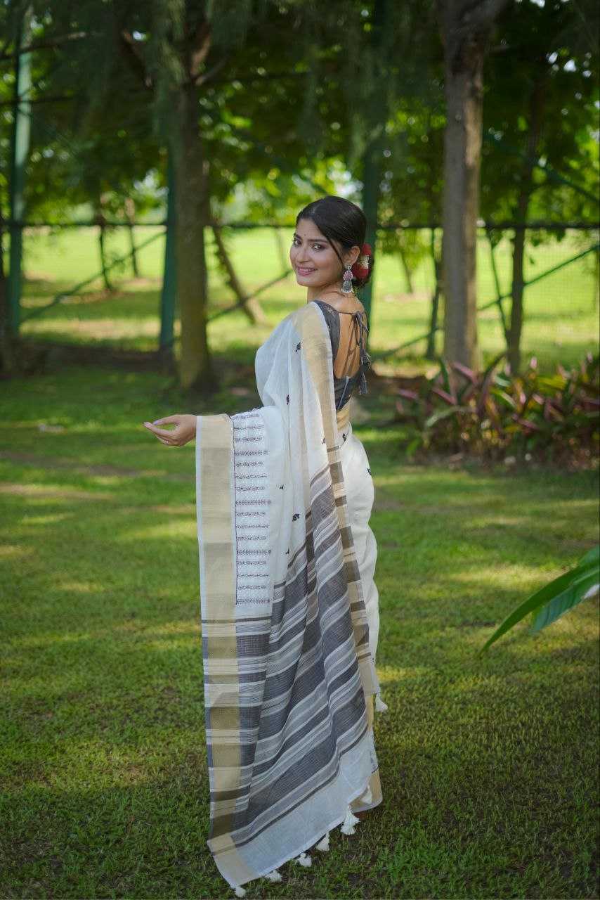 Ynf Soft Linen Jari KESH505 KARINA Sarees Wedding Collections Festive Collections Wholesale Cotton Linen Sarees Festive Sarees Sarees With Blouse Manufacturer