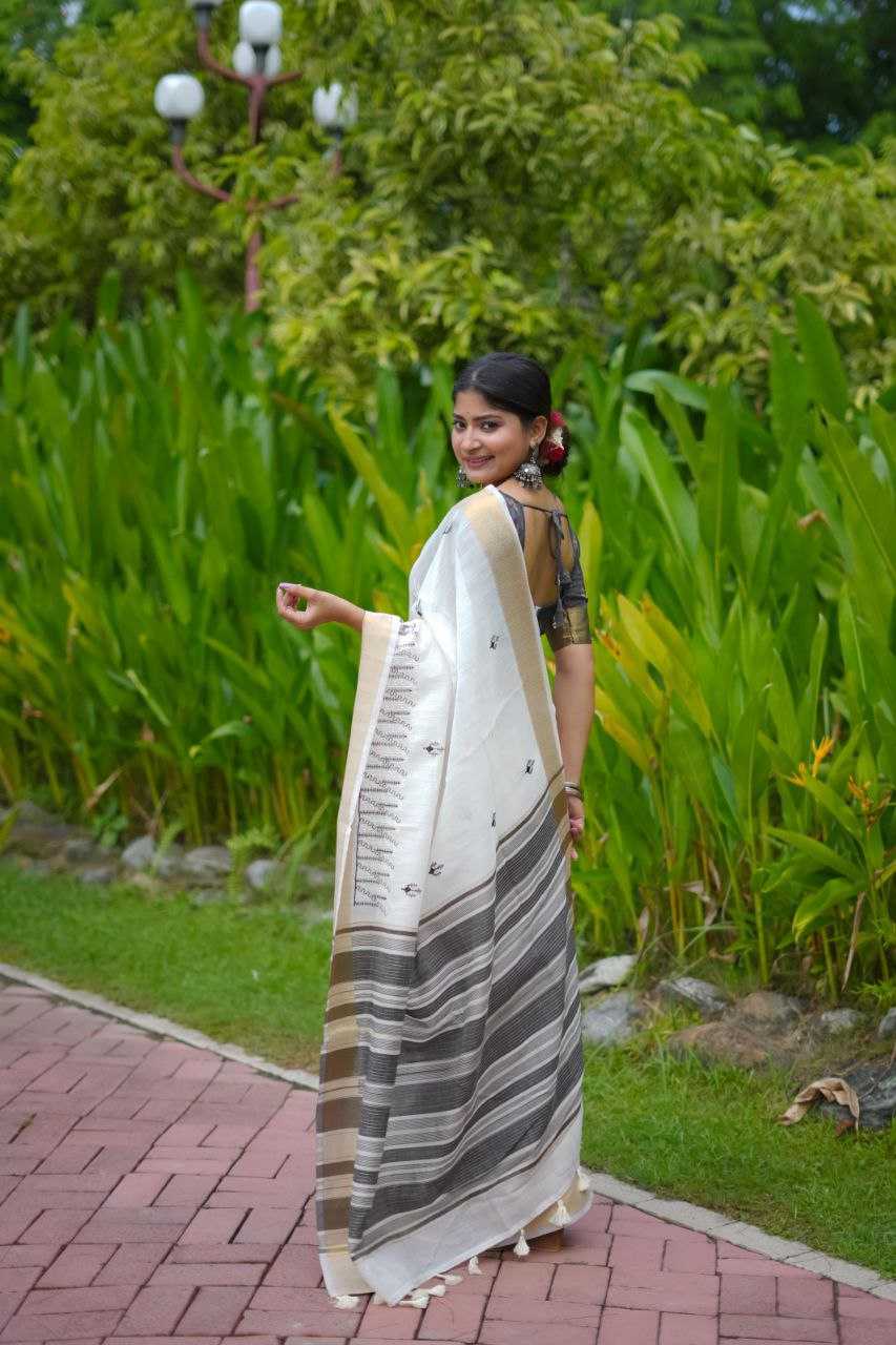 Ynf Soft Linen Jari KESH505 KARINA Sarees Wedding Collections Festive Collections Wholesale Cotton Linen Sarees Festive Sarees Sarees With Blouse Manufacturer