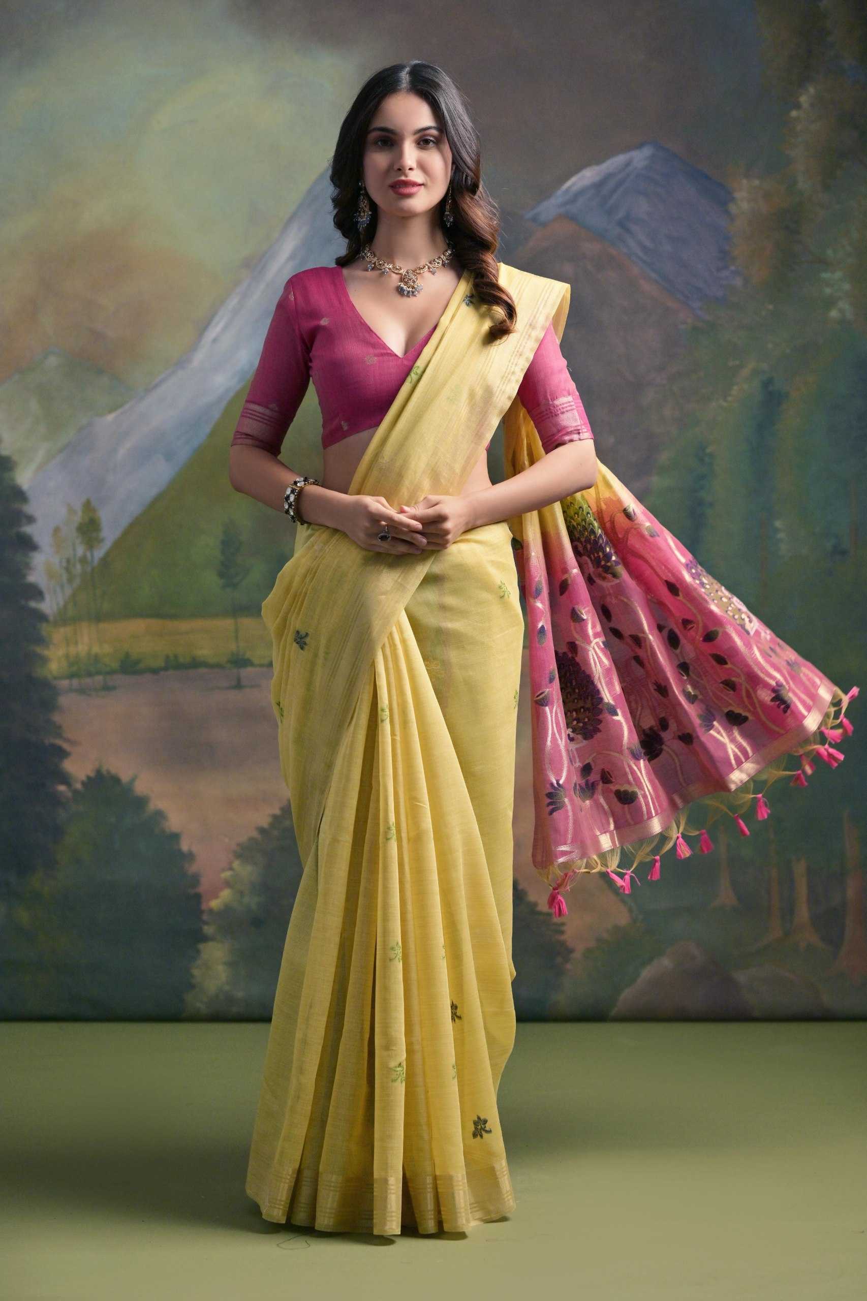 Ynf Soft Muga Silk KESH532 MUGA COTTON 406 Sarees Wholesale Designer Sarees Butta Sarees Traditional Sarees Manufacturer