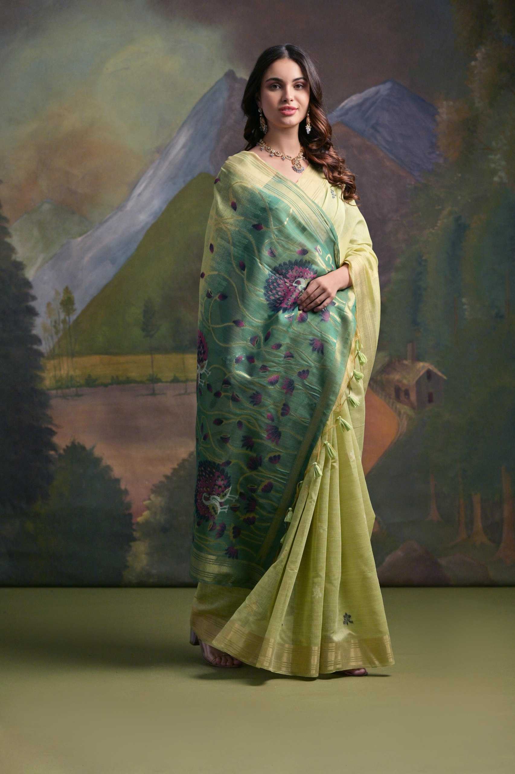 Ynf Soft Muga Silk KESH532 MUGA COTTON 406 Sarees Wholesale Designer Sarees Butta Sarees Traditional Sarees Manufacturer