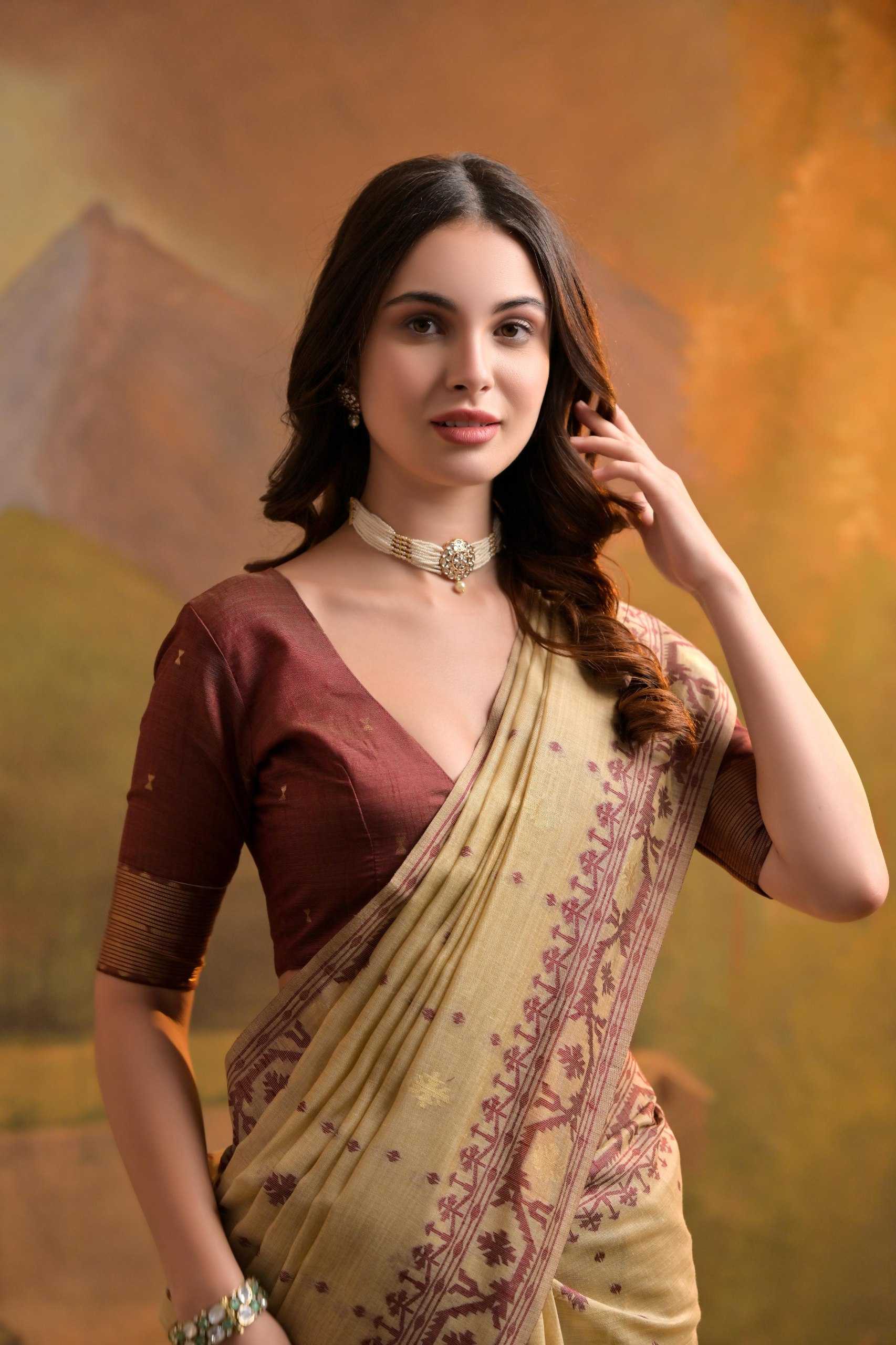 Ynf Soft Muga Silk KESH532 MUGA COTTON JAMDANI 5 Sarees Wholesale Fancy Sarees Butta Sarees Cotton Sarees Manufacturer