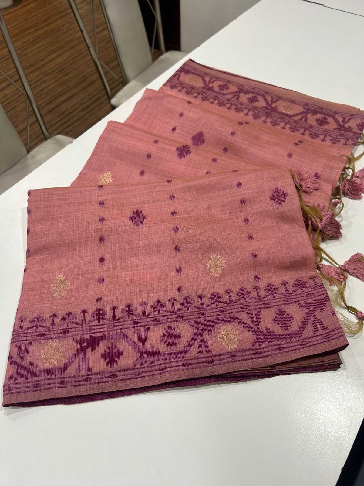 Ynf Soft Muga Silk KESH532 MUGA COTTON JAMDANI 5 Sarees Wholesale Fancy Sarees Butta Sarees Cotton Sarees Manufacturer