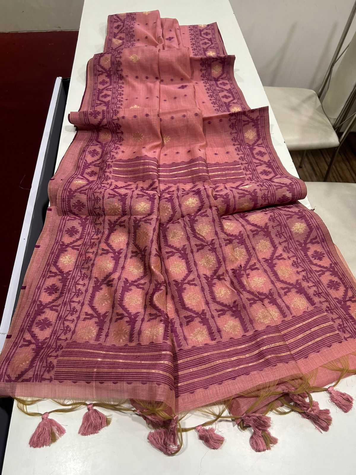 Ynf Soft Muga Silk KESH532 MUGA COTTON JAMDANI 5 Sarees Wholesale Fancy Sarees Butta Sarees Cotton Sarees Manufacturer