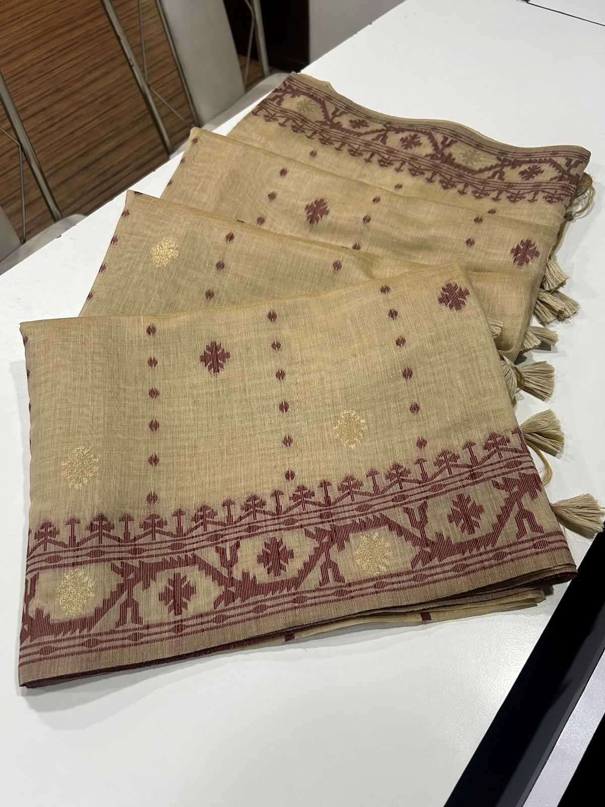 Ynf Soft Muga Silk KESH532 MUGA COTTON JAMDANI 5 Sarees Wholesale Fancy Sarees Butta Sarees Cotton Sarees Manufacturer