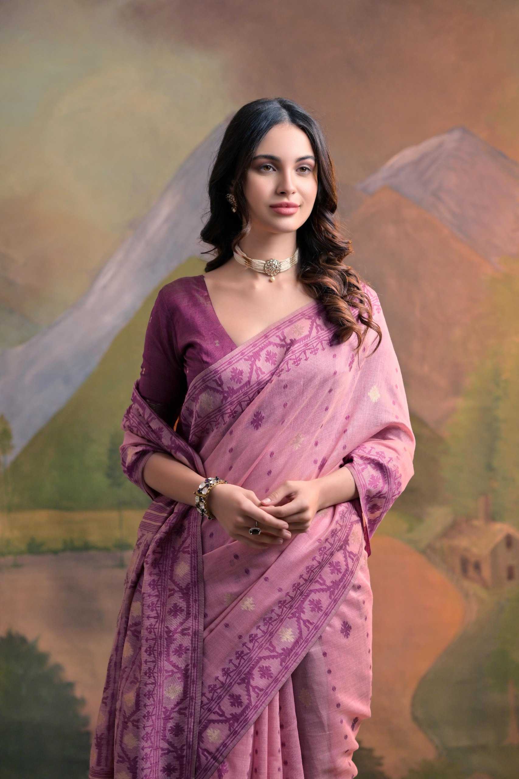 Ynf Soft Muga Silk KESH532 MUGA COTTON JAMDANI 5 Sarees Wholesale Fancy Sarees Butta Sarees Cotton Sarees Manufacturer