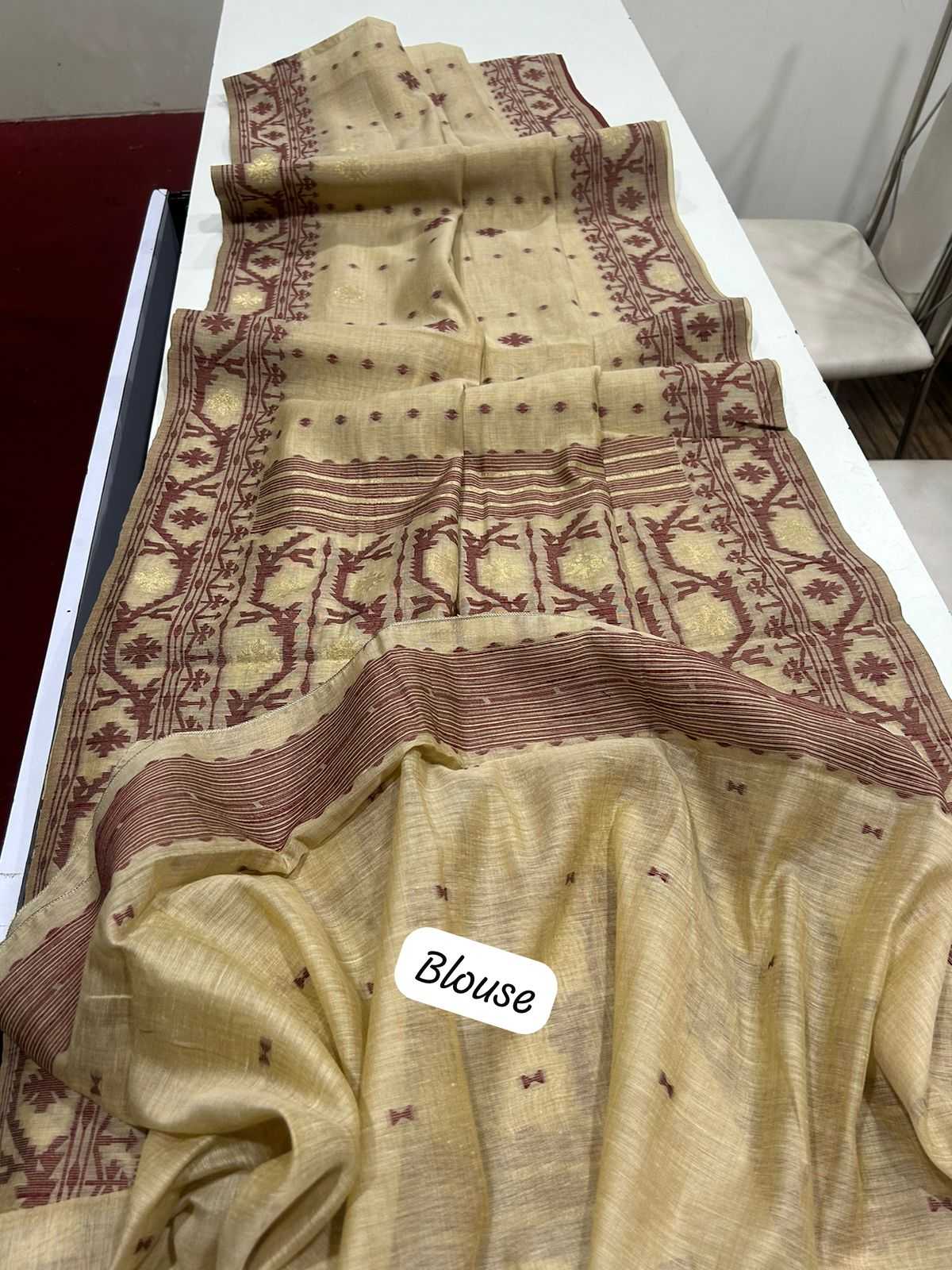 Ynf Soft Muga Silk KESH532 MUGA COTTON JAMDANI 5 Sarees Wholesale Fancy Sarees Butta Sarees Cotton Sarees Manufacturer
