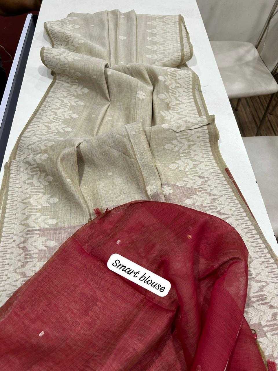 Ynf Soft Muga Silk KESH532 MUGA COTTON JAMDANI 7 Sarees Wholesale Designer Sarees Fancy Sarees Cotton Sarees Manufacturer