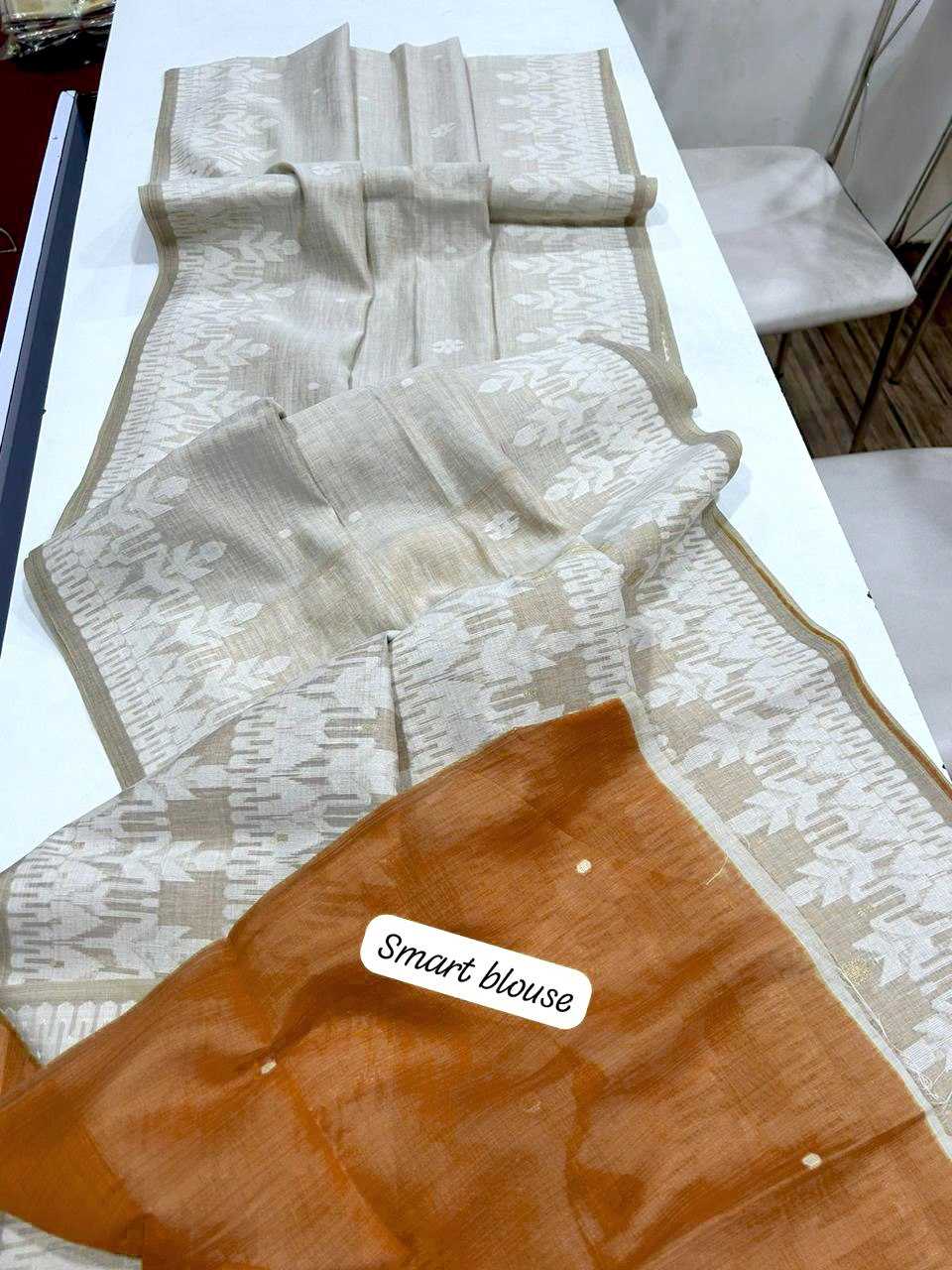 Ynf Soft Muga Silk KESH532 MUGA COTTON JAMDANI 7 Sarees Wholesale Designer Sarees Fancy Sarees Cotton Sarees Manufacturer