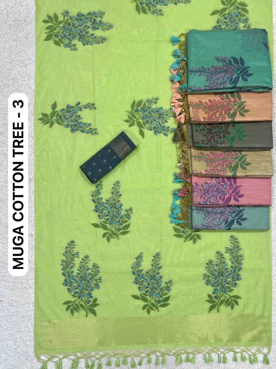 Ynf Soft Muga Silk KESH532 MUGA COTTON TREE 3 Sarees Wedding Collections Festive Collections Wholesale Traditional Sarees Silk Sarees Sarees With Blouse Manufacturer