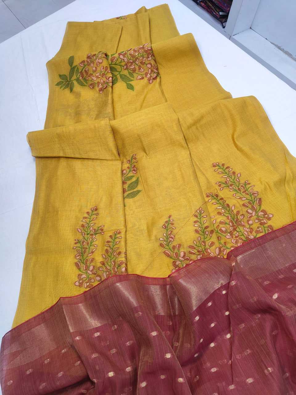 Ynf Soft Muga Silk KESH532 MUGA COTTON TREE 4 Sarees Wedding Collections Festive Collections Wholesale Floral Sarees Traditional Sarees Silk Sarees Manufacturer