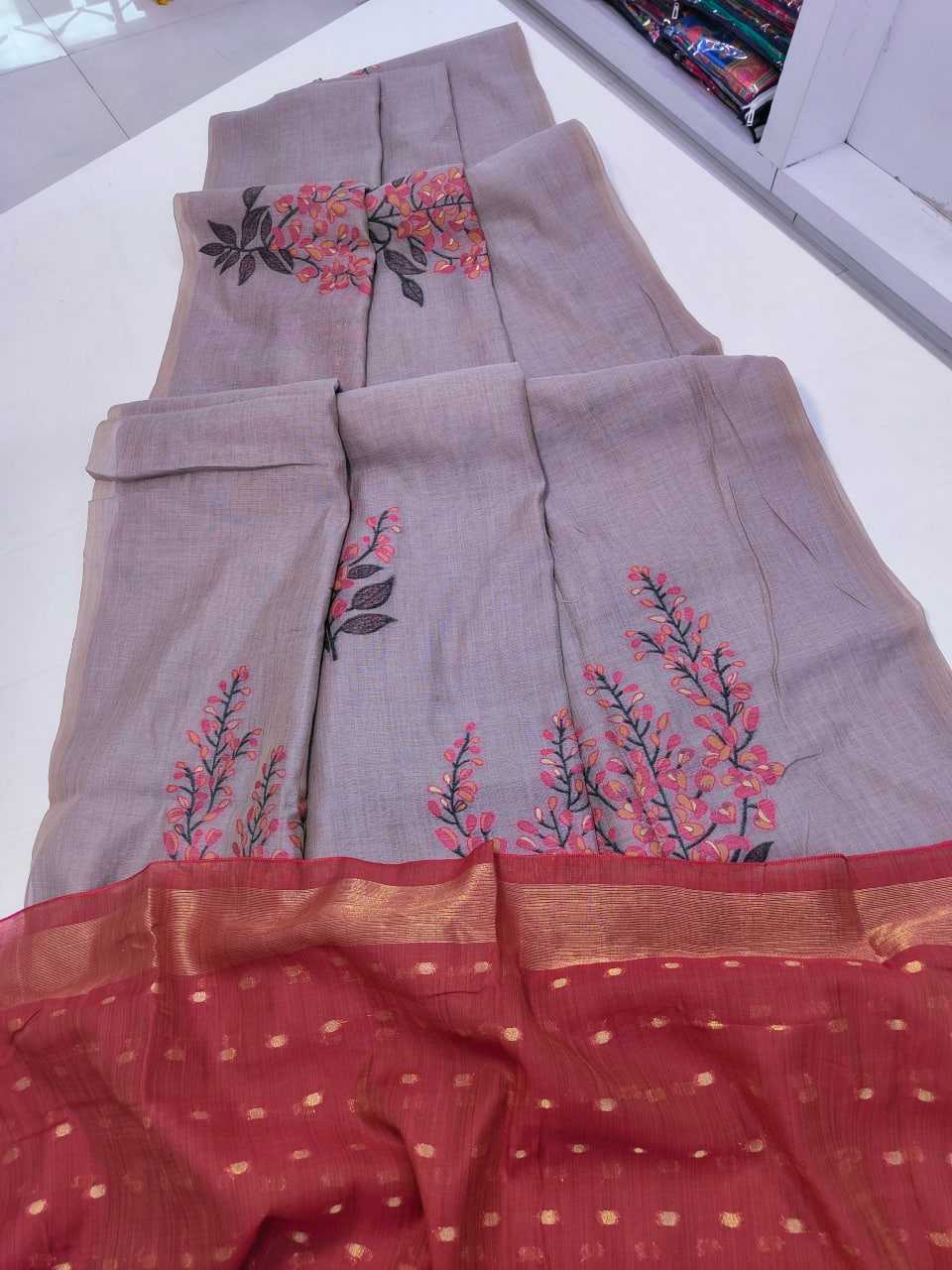 Ynf Soft Muga Silk KESH532 MUGA COTTON TREE 4 Sarees Wedding Collections Festive Collections Wholesale Floral Sarees Traditional Sarees Silk Sarees Manufacturer