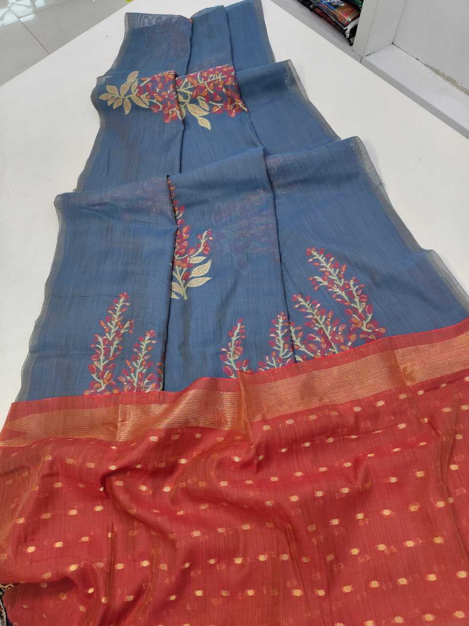 Ynf Soft Muga Silk KESH532 MUGA COTTON TREE 4 Sarees Wedding Collections Festive Collections Wholesale Floral Sarees Traditional Sarees Silk Sarees Manufacturer