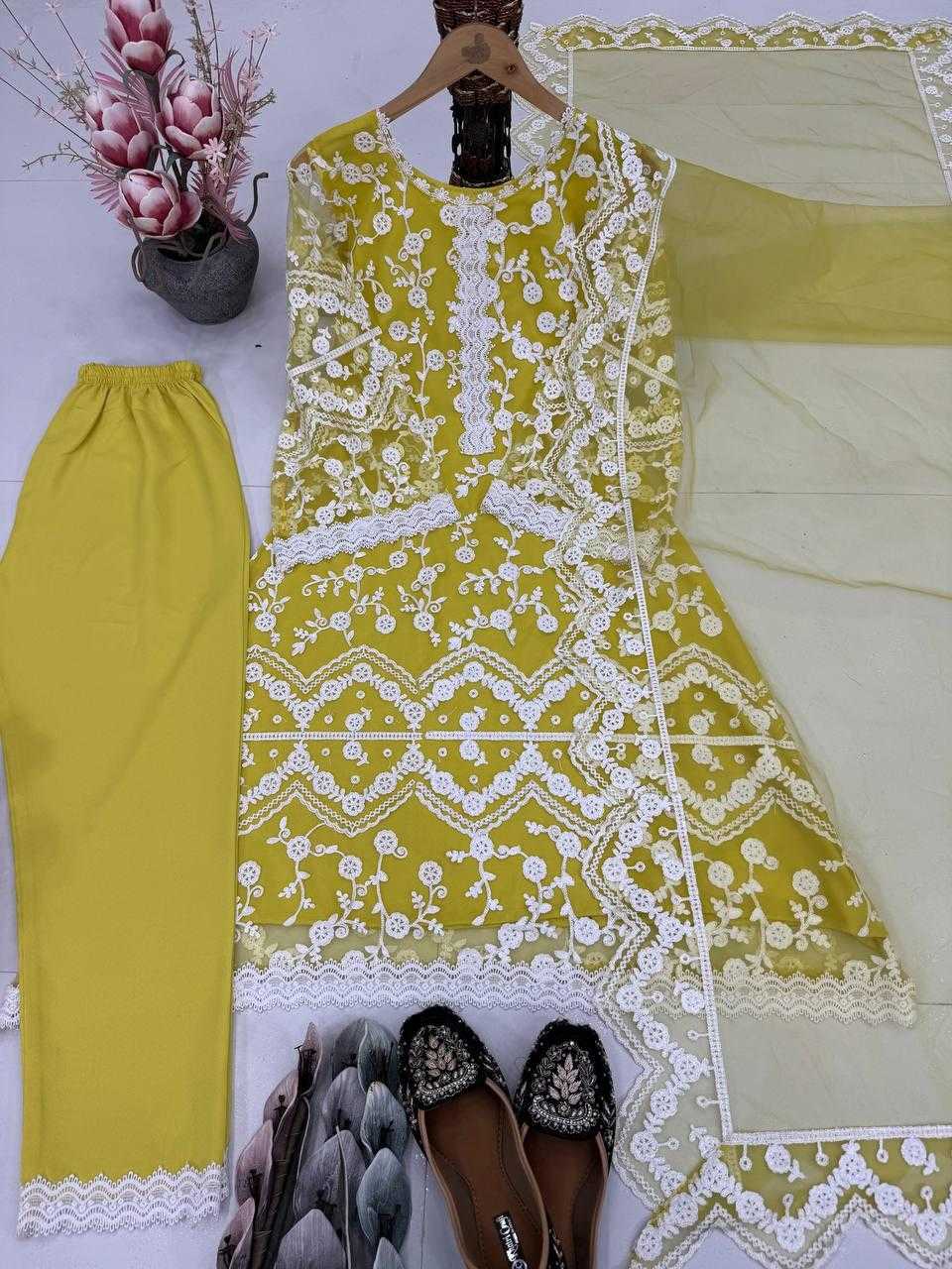 Ynf Soft Net KESH512 1681 Suits & Dresses Wholesale Ladies Suits Embroidery Suits Palazzo Suit Manufacturer