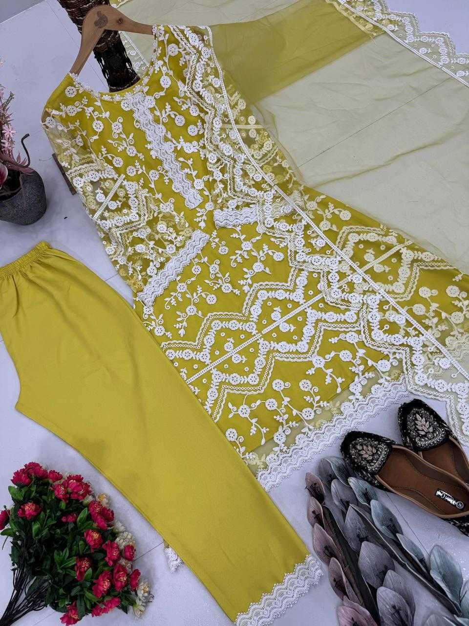 Ynf Soft Net KESH512 1681 Suits & Dresses Wholesale Ladies Suits Embroidery Suits Palazzo Suit Manufacturer