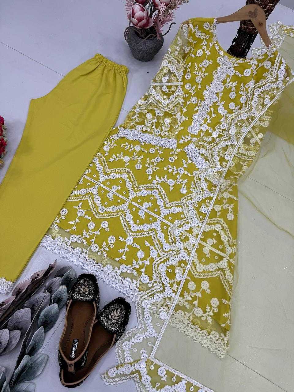 Ynf Soft Net KESH512 1681 Suits & Dresses Wholesale Ladies Suits Embroidery Suits Palazzo Suit Manufacturer