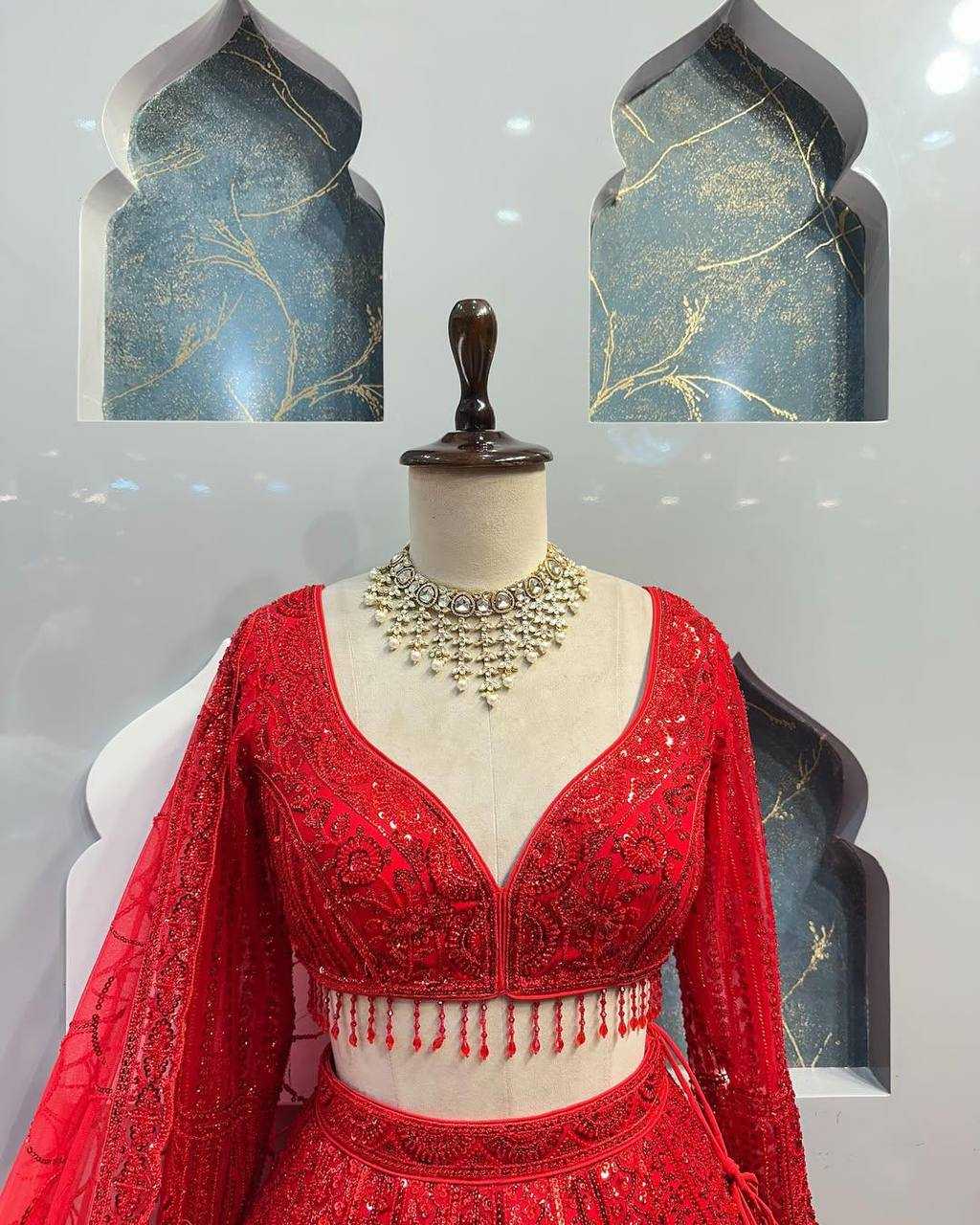Ynf Soft Net KESH512 1770 Lehengas Wedding Collections Festive Collections Wholesale Net Fancy Lehenga Lehenga With Blouse Red Lehenga Manufacturer