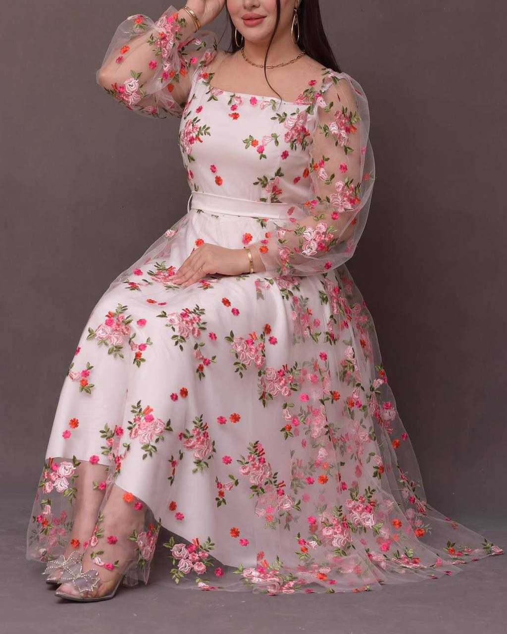 Ynf Soft Net KESH512 222 Gowns Wholesale Embroidery Gowns Anarkali Gown Manufacturer