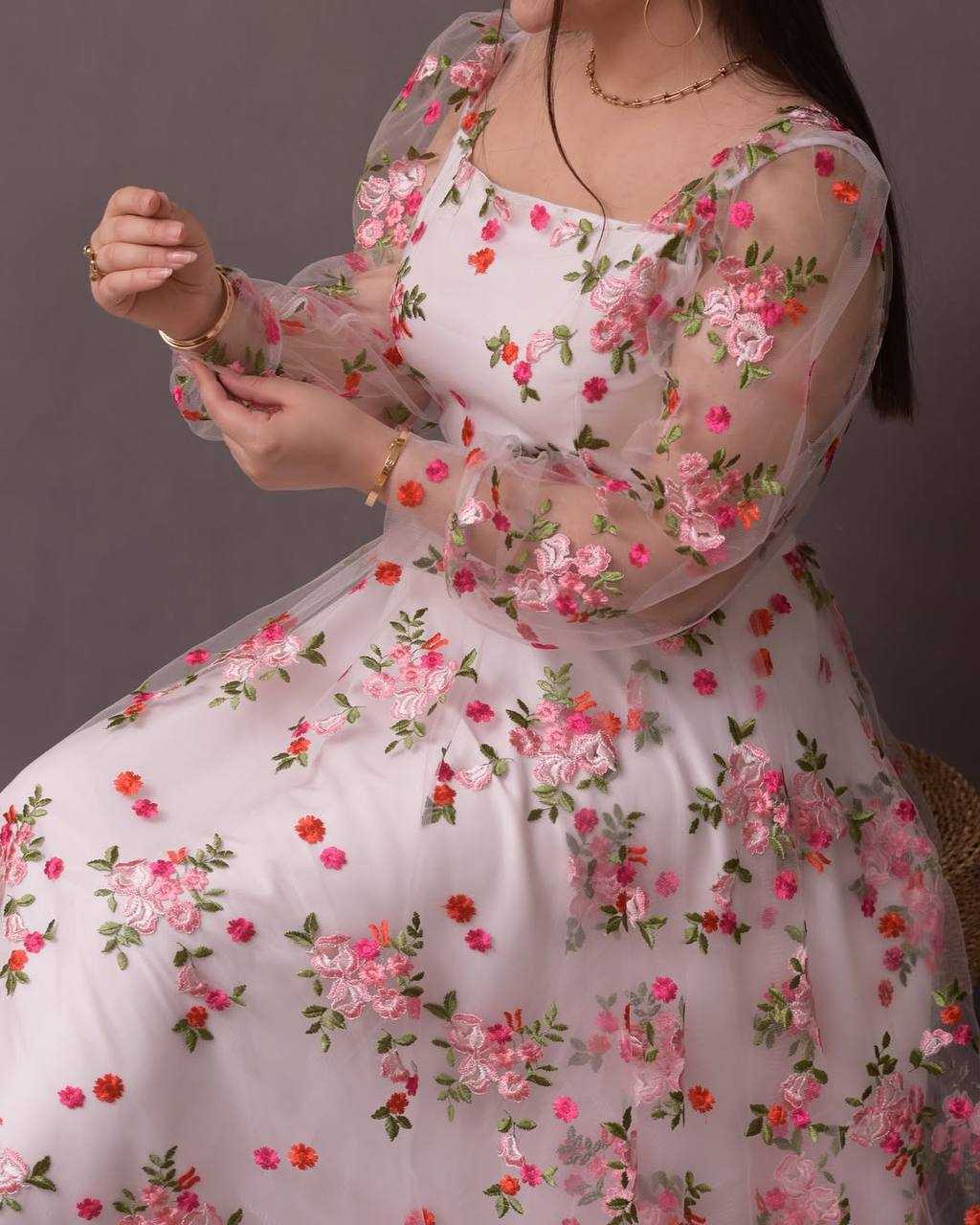 Ynf Soft Net KESH512 222 Gowns Wholesale Embroidery Gowns Anarkali Gown Manufacturer