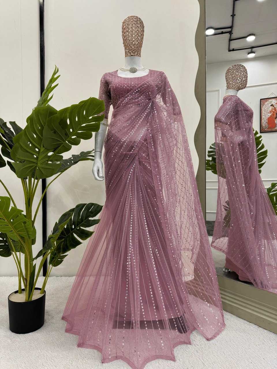 Ynf Soft Net RIN133 599 Sarees Wholesale Party Wear Sarees Net Sarees Sequin Sarees Manufacturer