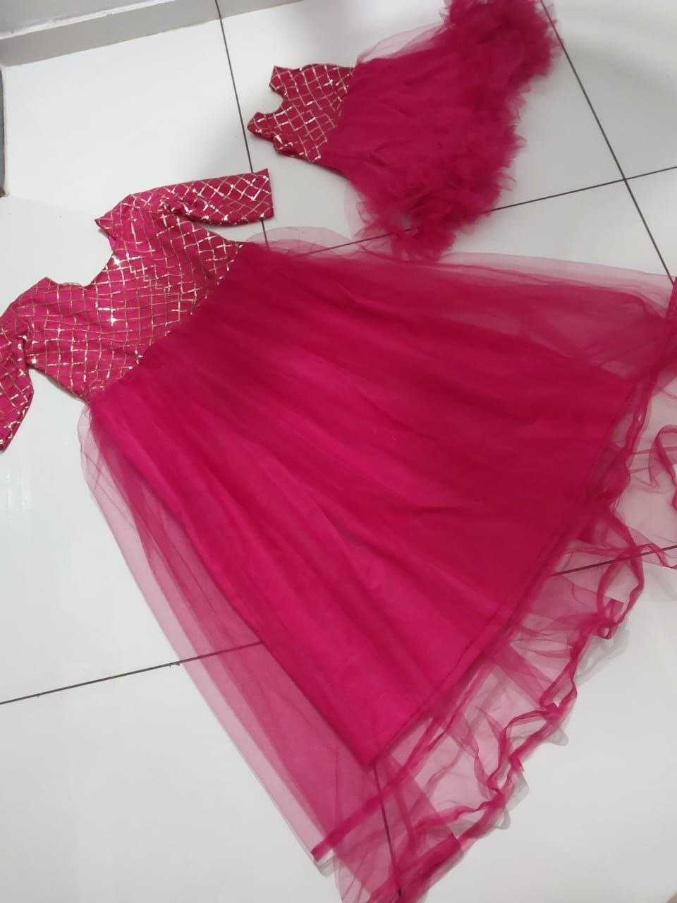 Ynf Soft Net RIN157 009 Mother & Daughter Combo Wholesale Mother Daughter Matching Gowns Manufacturer