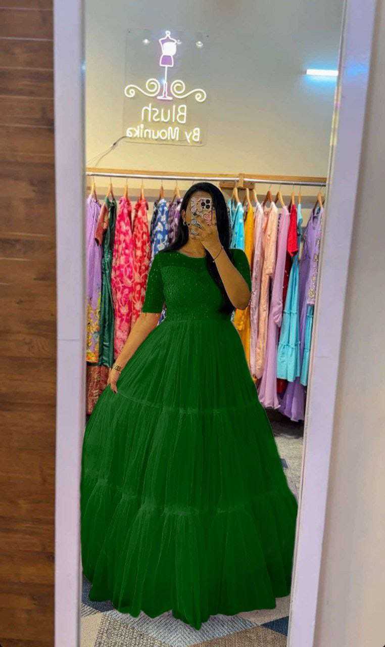 Ynf Soft Net RIN157 3109 Gowns Plus Size Collections Wholesale Embroidery Gowns Net Gowns Sequin Gowns Manufacturer