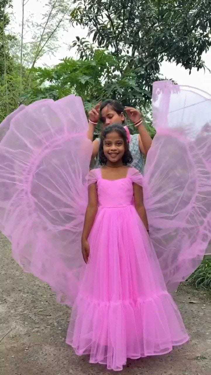 Ynf Soft Net RIN157 8158 Kids Wear Wholesale Kids Gown Kids Ethnic Gowns Manufacturer