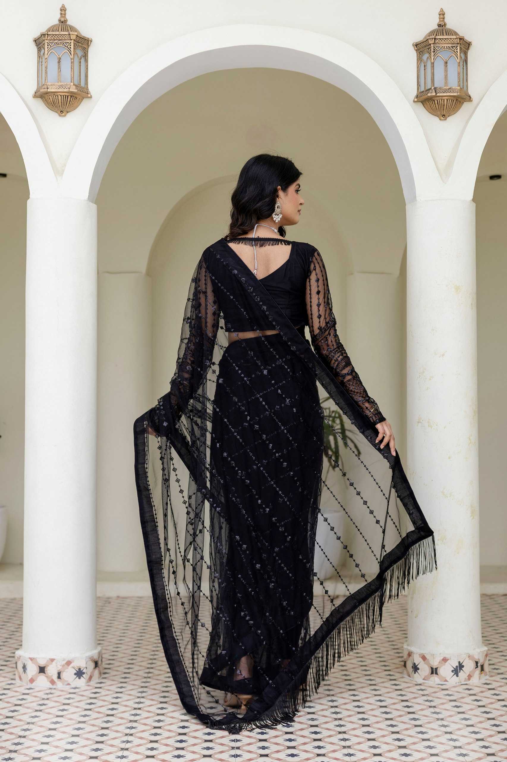 Ynf Soft Net RIN228 382 Sarees Wholesale Party Wear Sarees Fancy Sarees Sequence Sarees Embroidered Sarees Manufacturer