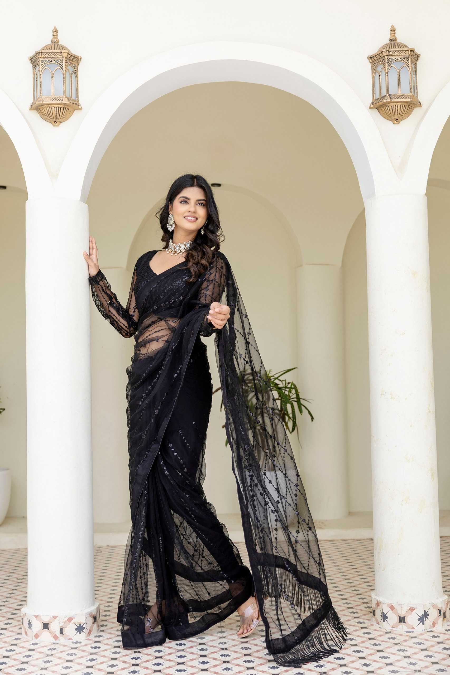 Ynf Soft Net RIN228 382 Sarees Wholesale Party Wear Sarees Fancy Sarees Sequence Sarees Embroidered Sarees Manufacturer