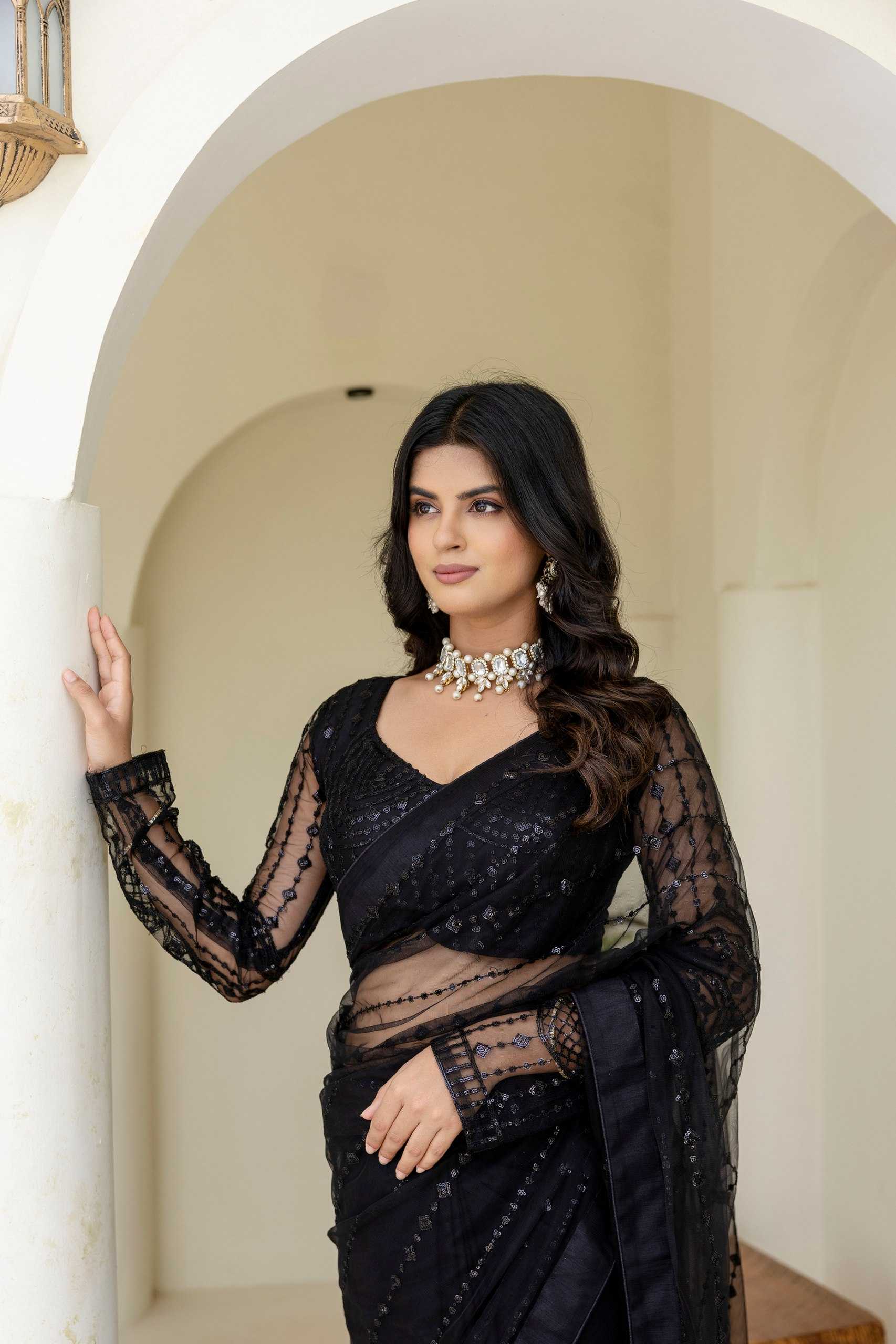 Ynf Soft Net RIN228 382 Sarees Wholesale Party Wear Sarees Fancy Sarees Sequence Sarees Embroidered Sarees Manufacturer